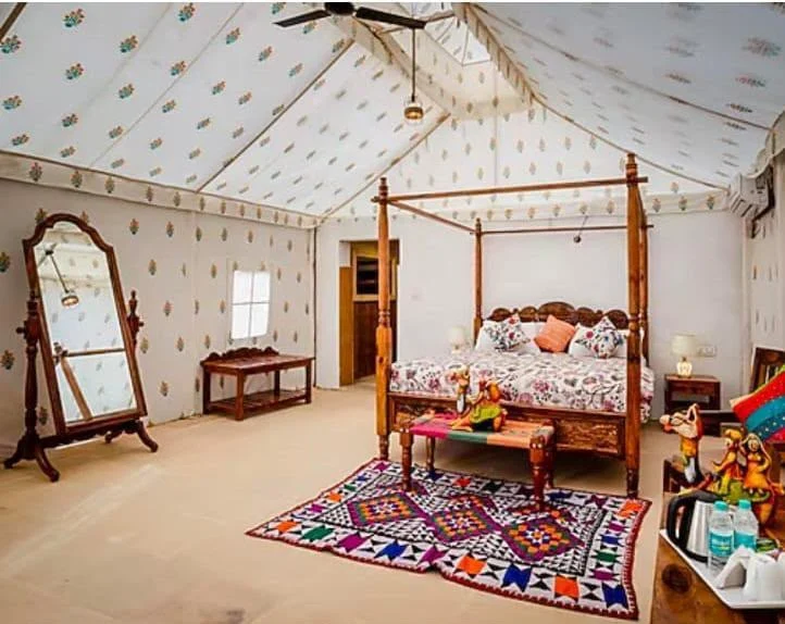 Royal luxury tent at night
