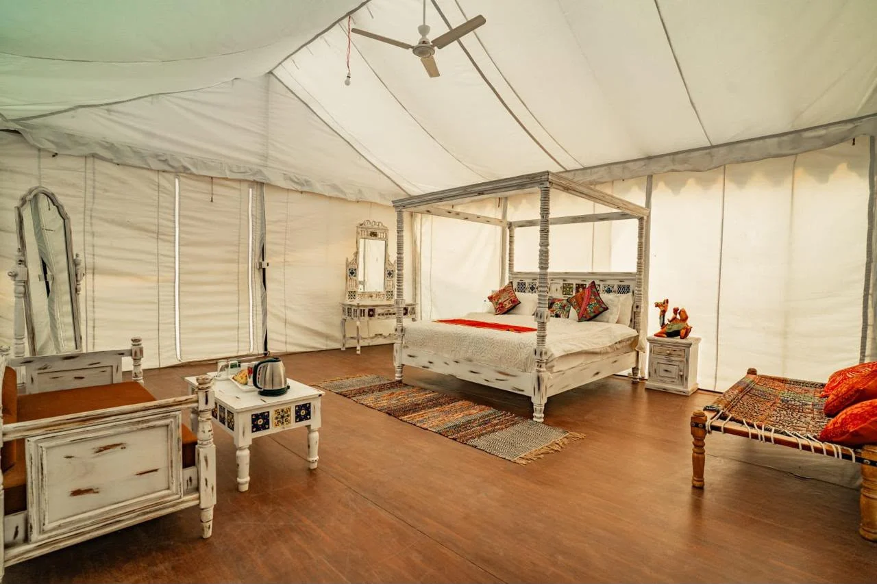 Canopy bed inside a Royal Luxury Tent